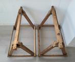 Une paire de tréteaux anciens en bois, Bricolage & Construction, Établis, Enlèvement, Utilisé, 70 à 120 cm