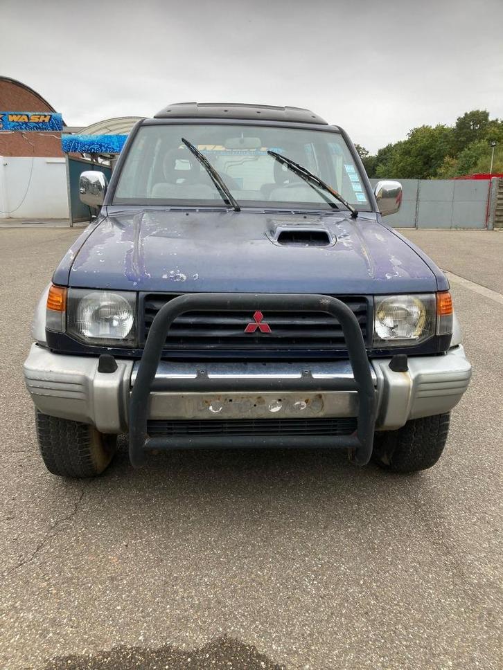Pajero, Auto's, Mitsubishi, Particulier, Te koop, Pajero, Diesel, SUV of Terreinwagen, 3 deurs, Handgeschakeld, Blauw, Grijs, Stof