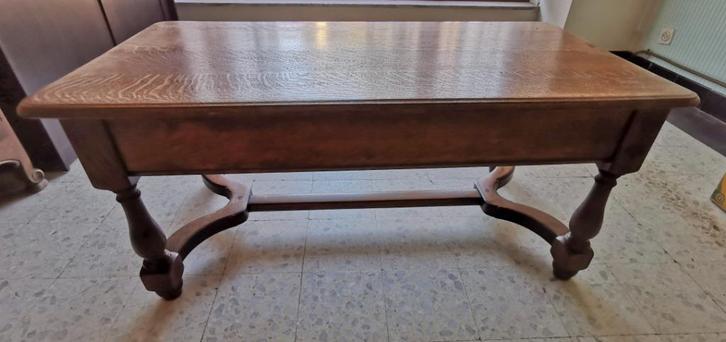 Massieve eiken salontafel – landelijke stijl, jaren 50/60, Huis en Inrichting, Tafels | Salontafels, Zo goed als nieuw, Minder dan 50 cm
