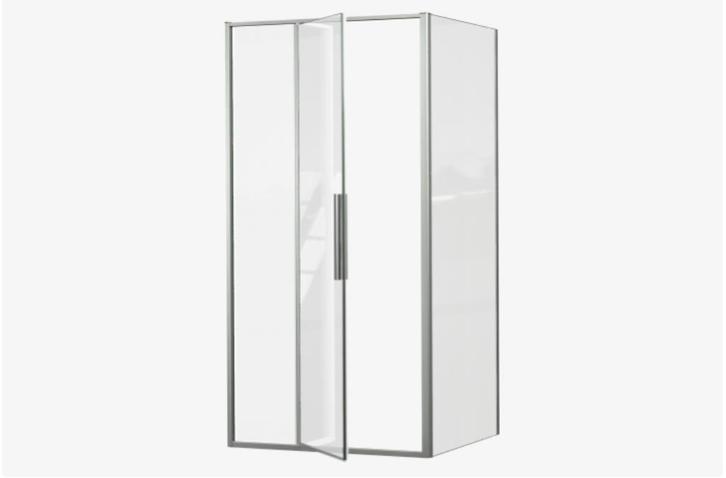 Paroi et porte de douche 100x100cm, Doe-het-zelf en Bouw, Sanitair, Nieuw, Douche, Chroom, Glas, Ophalen