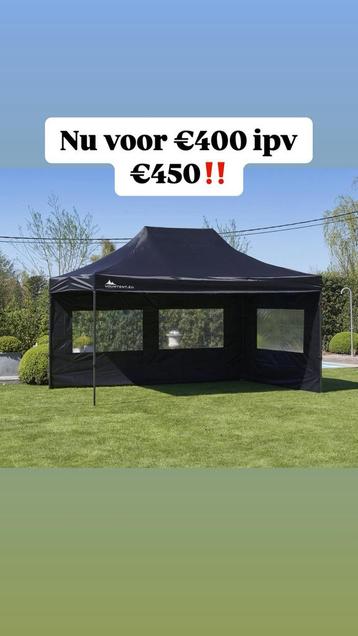 Vouwtent zwart stock korting 3x4,5 stalen frame, Neuf, Tente de réception, Moins de 2 mètres, Pliable