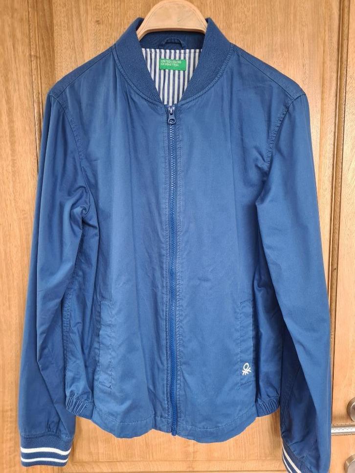Benetton blauwe jas 14 jaar, 170 cm, Kinderen en Baby's, Kinderkleding | Maat 170, Gebruikt, Jongen, Trui of Vest, Ophalen of Verzenden