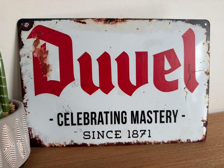 Metalen reclamebord Duvel, Verzamelen, Biermerken, Nieuw, Reclamebord, Plaat of Schild, Duvel, Ophalen of Verzenden