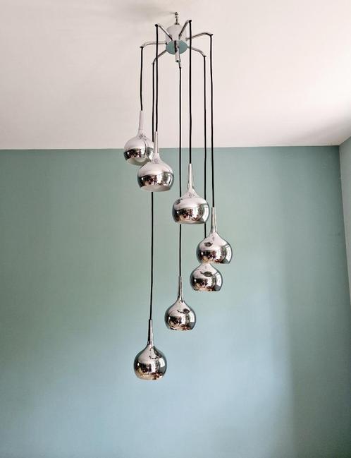 Grote watervalkroonluchter, Hans-Agne Jakobsson, 1960-70, Antiek en Kunst, Antiek | Verlichting, Ophalen