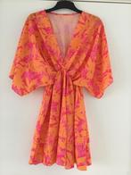 Oranje-fuchsia korte zomerjurk TU (één maat), Ophalen of Verzenden, Zo goed als nieuw, Oranje, Boven de knie