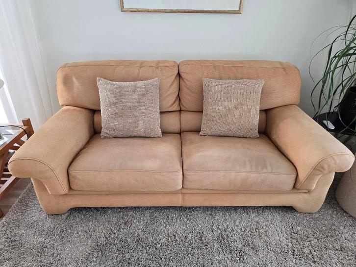 Italiaanse Design sofa's in zacht leder cognac Kleur 2 stuks, Maison & Meubles, Canapés | Sofas & Chaises Longues, Utilisé, 150 à 200 cm