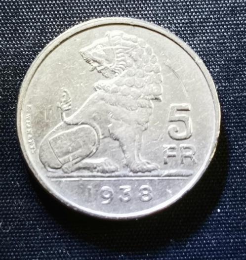 5 frank FR/VL 1938, pos. B (kroontje) - Leopold III, Postzegels en Munten, Munten | België, Losse munt, Verzenden