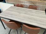 Tafel en 4 lederen stoelen, Ophalen, Nieuw, Vier personen, Rechthoekig
