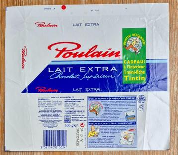 Tintin emballage chocolat Poulain 1996 lait extra Kuifje beschikbaar voor biedingen