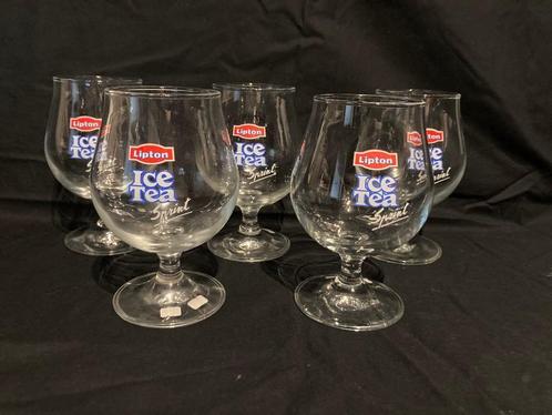 Set van 5 Lipton Ice Tea-glazen, Verzamelen, Glas en Drinkglazen, Gebruikt, Frisdrankglas, Ophalen of Verzenden