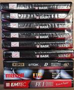 BASF sound, maxell, emtec, tdk - 9 cassettes 60 min scellées, Comme neuf, Enlèvement ou Envoi