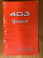 Peugeot 403 Notice entretien 1959 Classic car ancêtre, Enlèvement ou Envoi