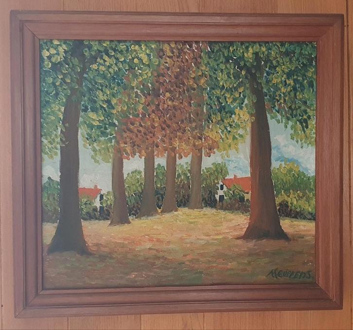 Vintage schilderij M. Cuppens, Antiek en Kunst, Kunst | Schilderijen | Klassiek, Ophalen