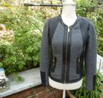 (13)- veste femme t.L grise noire - giorgia -, Maat 38/40 (M), Giorgia, Ophalen of Verzenden, Zo goed als nieuw