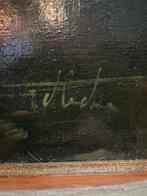 Schilderij op doek met vergulde kader, Enlèvement