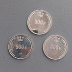 Set 3x munten / België / 500 frank / 1990 QP / Zilver 833, Postzegels en Munten, Munten | Europa | Euromunten, Ophalen of Verzenden