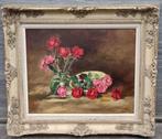 huile sur toile fleur signe jacques eggermont, Antiek en Kunst, Ophalen of Verzenden