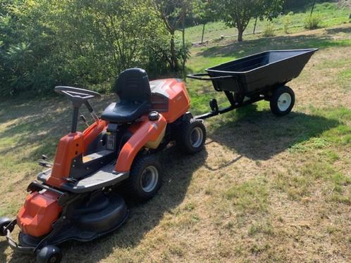 Zitmaaier-aanhanger en duwbak, Tuin en Terras, Kruiwagens, Gebruikt, Handmatig, Tweewielig, Ophalen