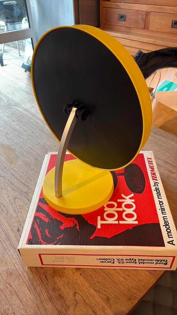 Vintage tafelspiegel, Antiek en Kunst, Antiek | Spiegels, Rond, Ophalen of Verzenden