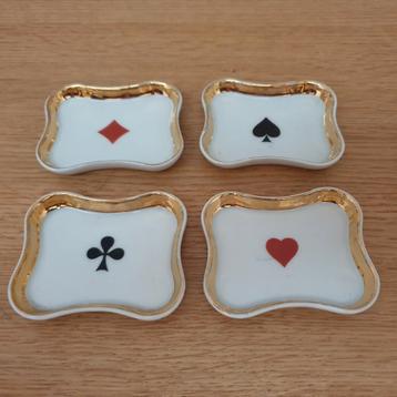 Vintage limoges kaartspel bordjes, asbak, petit fours bord beschikbaar voor biedingen