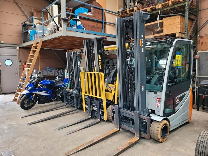 3x elektrische heftruckjes 2017,2018 3 delige mast, Zakelijke goederen, Machines en Bouw | Heftrucks en Intern transport, Ophalen