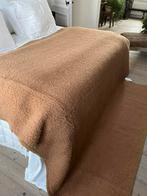 SOLE MIO WOL DEKEN LICHTBRUIN TWEEPERSOONS ZGSTAAT!, Enlèvement ou Envoi, Comme neuf, Brun, Couverture ou Couette