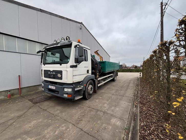 Man tgm 18.240 met kraan en containersysteem, Zakelijke goederen, Machines en Bouw | Kranen en Graafmachines, Kraan, Ophalen