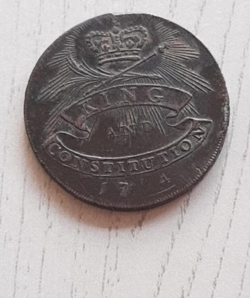 ½ Penny, King and Constitution 1794 SHIRE HALL, Postzegels en Munten, Munten | Europa | Niet-Euromunten, Losse munt, Verzenden