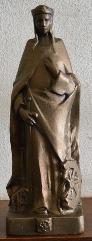 Heiligenbeeld St Catharina van Alexandrië , 39 cm, Antiek en Kunst, Antiek | Religieuze voorwerpen, Ophalen of Verzenden