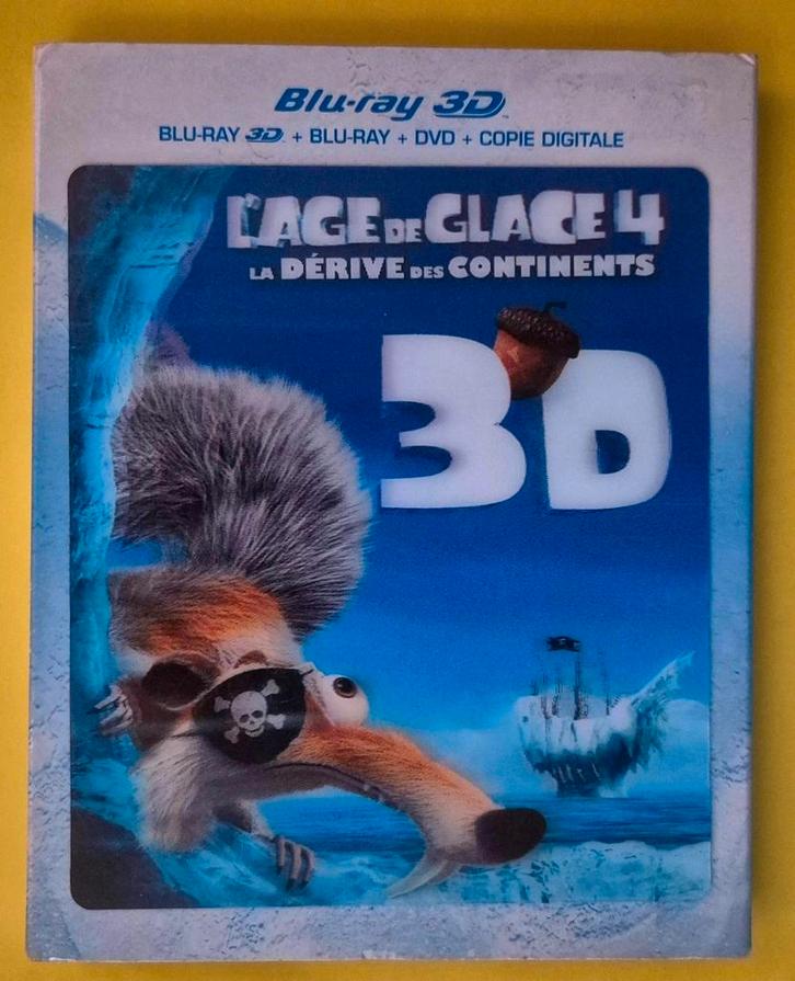 BluRay 3d + Blu Ray L'âge de glace 4 - Dessin animé 🎥, Cd's en Dvd's, Blu-ray, Zo goed als nieuw, Kinderen en Jeugd, 3D, Ophalen of Verzenden