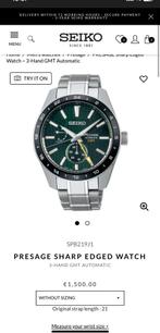 Seiko Gmt Sharp Edged Vert Automatique, Enlèvement ou Envoi, Comme neuf, Seiko