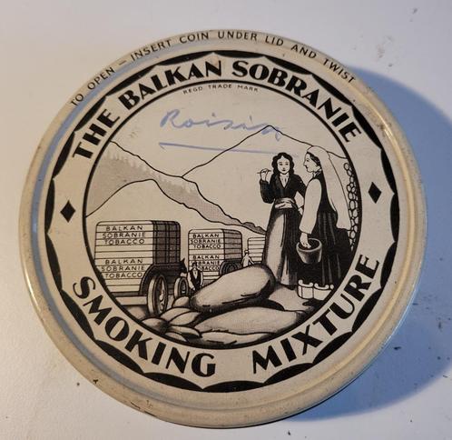 Blik Balkan Sobranie Smoking Mixture, Verzamelen, Rookartikelen, Aanstekers en Luciferdoosjes, Gebruikt, Tabaksdoos of Verpakking