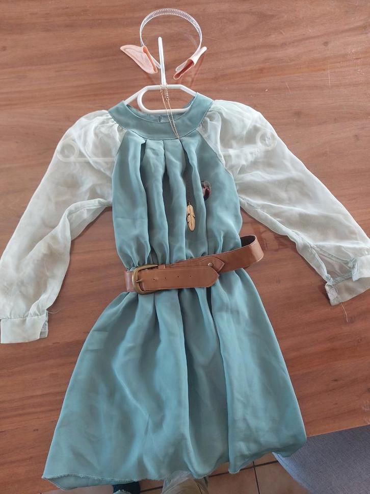 Nachtwacht Keelin maat 116 + riem oren en ketting, Kinderen en Baby's, Carnavalskleding en Verkleedspullen, Zo goed als nieuw