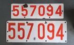 Paire anciennes plaques d'immatriculation émaillées voiture, Utilisé, Enlèvement ou Envoi