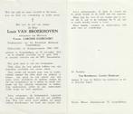 Oudstrijder, krijgsgevangene 1940-45 Louis van Broekhoven, Verzamelen, Bidprentjes en Rouwkaarten, Ophalen of Verzenden