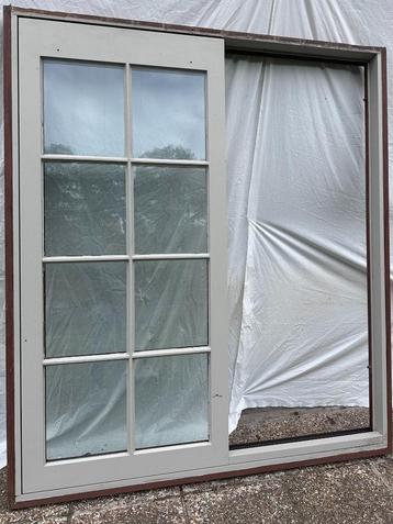 Hefschuifraam: massief hout (afrormosia) beschikbaar voor biedingen