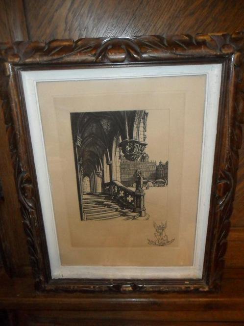 Ets van Charles Bisschops (Luik, 1894) - Rossignol, 197, Antiek en Kunst, Kunst | Etsen en Gravures, Ophalen of Verzenden