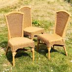 Set van 3 mooie rieten vintage stoelen, Ophalen, Gebruikt, Overige kleuren, Drie