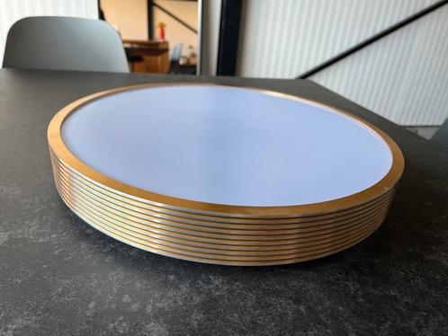 Moderne LED plafondlamp Lucide Malin – goud/wit – Ø39cm, Huis en Inrichting, Lampen | Plafondlampen, Zo goed als nieuw, Ophalen