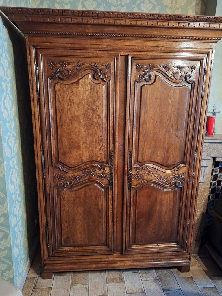 penderie en chêne avec au-dessus 1 étagère, Antiquités & Art, Enlèvement