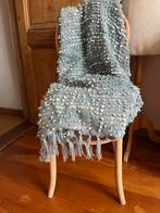 Sia lichtblauwe gebreide plaid, Huis en Inrichting, Woonaccessoires | Plaids en Woondekens, Ophalen of Verzenden, Zo goed als nieuw