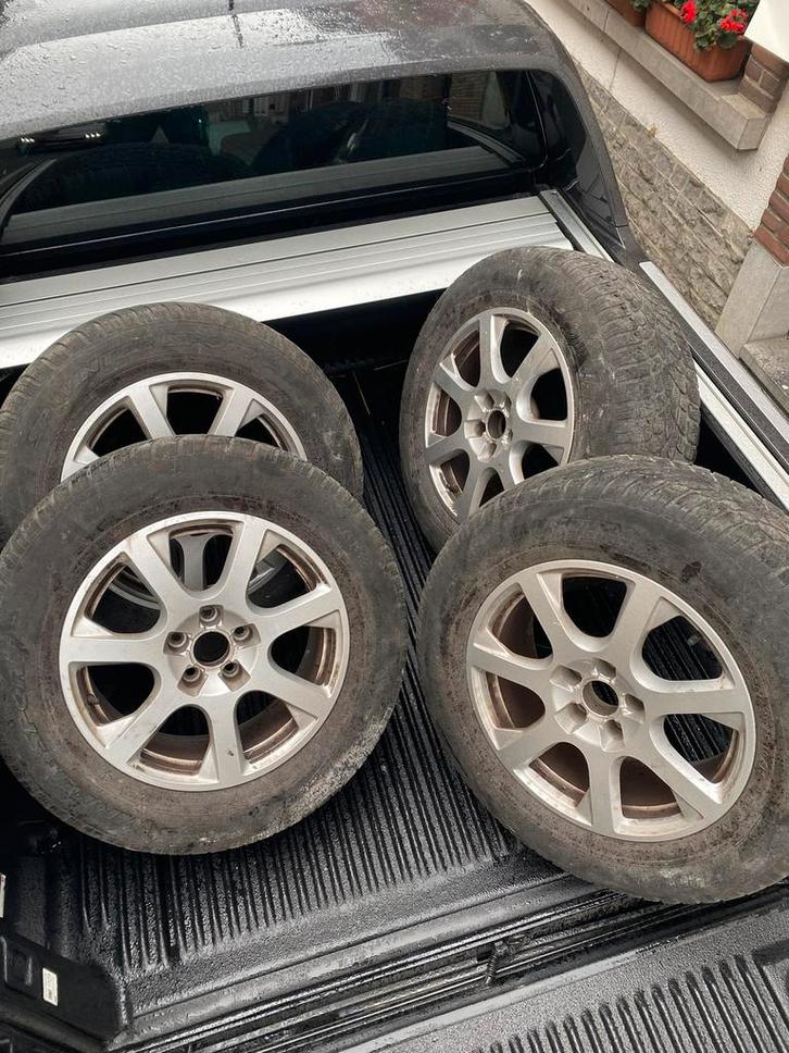 4 roues (jantes alu + pneus), Autos : Pièces & Accessoires, Pneus & Jantes, Pneus et Jantes, Pneus hiver, 17 pouces, 235 mm, Utilisé