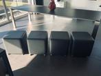 4 antracietgrijze poefen. 45/45, Huis en Inrichting, Stoelen, Ophalen, Kunststof, Zo goed als nieuw, Vier