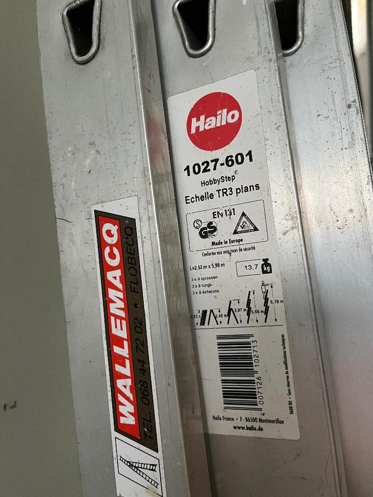 Echelle 6,7 m en aluminium - Hailo Hobby, Bricolage & Construction, Échelles & Escaliers, Utilisé, Échelle, 4 mètres ou plus, Enlèvement