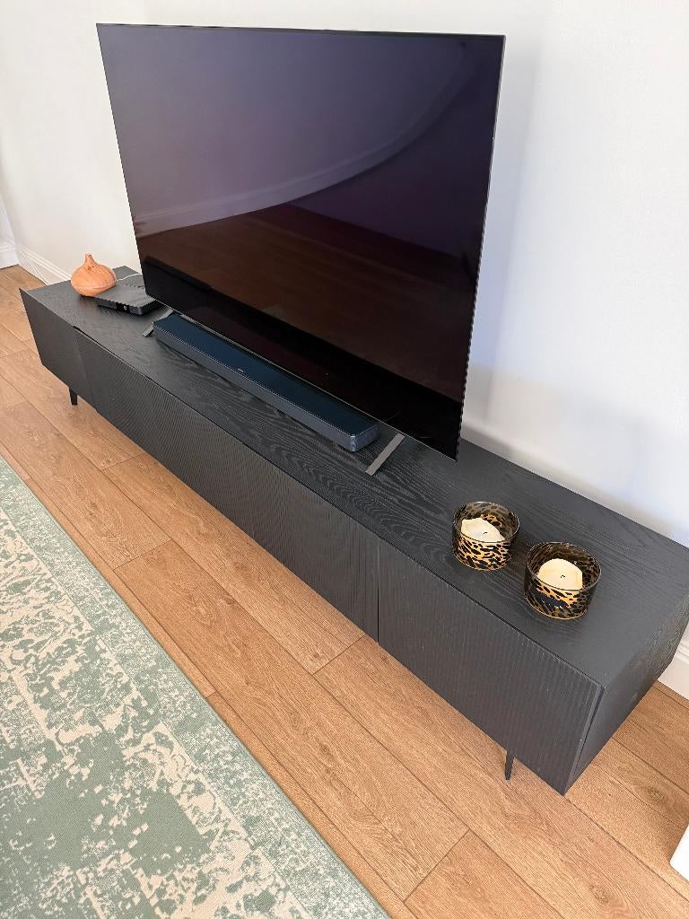 Exclusief Design TV-meubel – Zwart essen/eiken, Huis en Inrichting, Kasten |Televisiemeubels, Zo goed als nieuw, Ophalen
