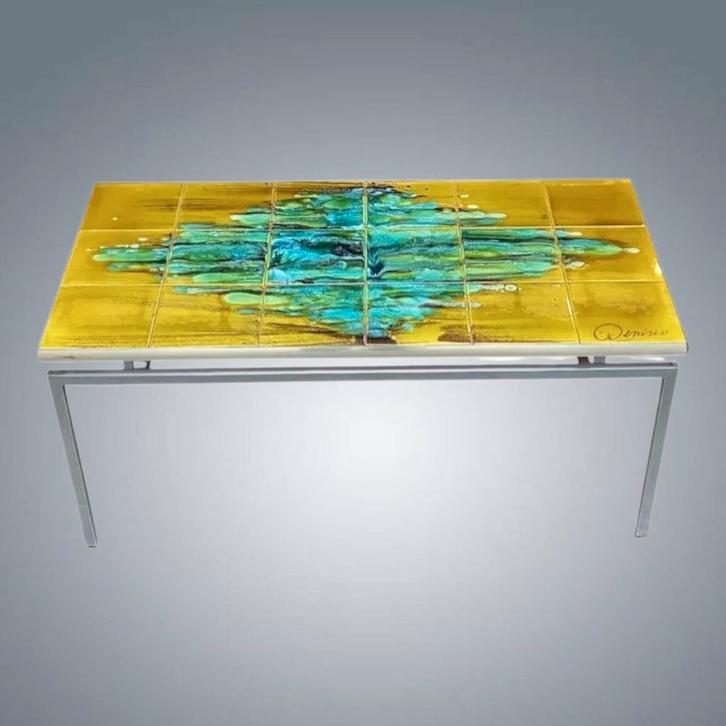 Vintage Nisco keramische salontafel (gesigneerd) jaren 70, Antiek en Kunst, Antiek | Meubels | Tafels, Ophalen
