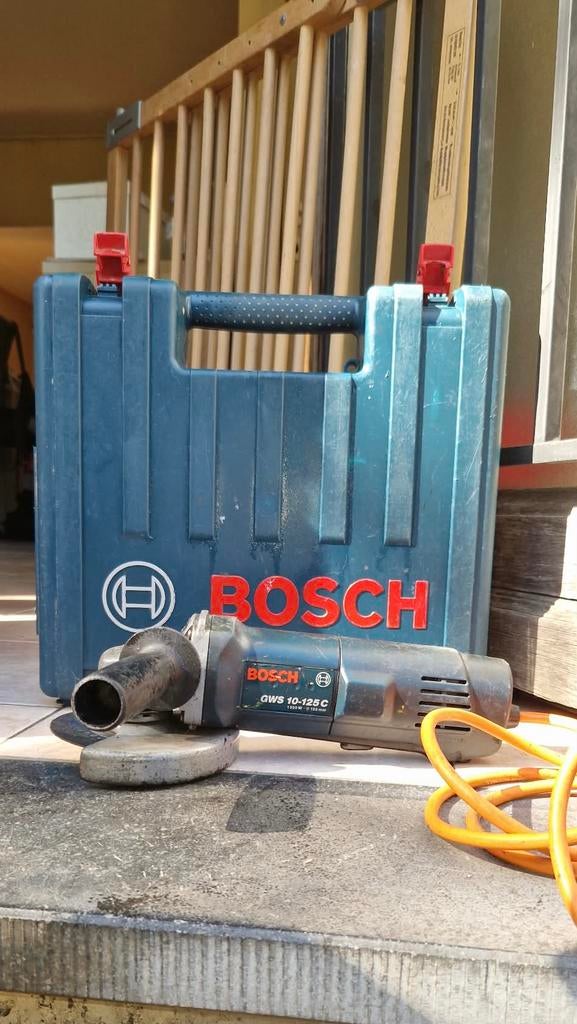 Bosch Professional GWS 10-125 C haakse slijper + koffer, Doe-het-zelf en Bouw, Gereedschap | Boormachines, Gebruikt, Ophalen