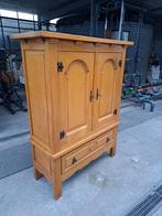 Massief houten landelijke kast – servieskast / opbergkast, 100 tot 150 cm, 1 of 2 laden, Eikenhout, Ophalen of Verzenden