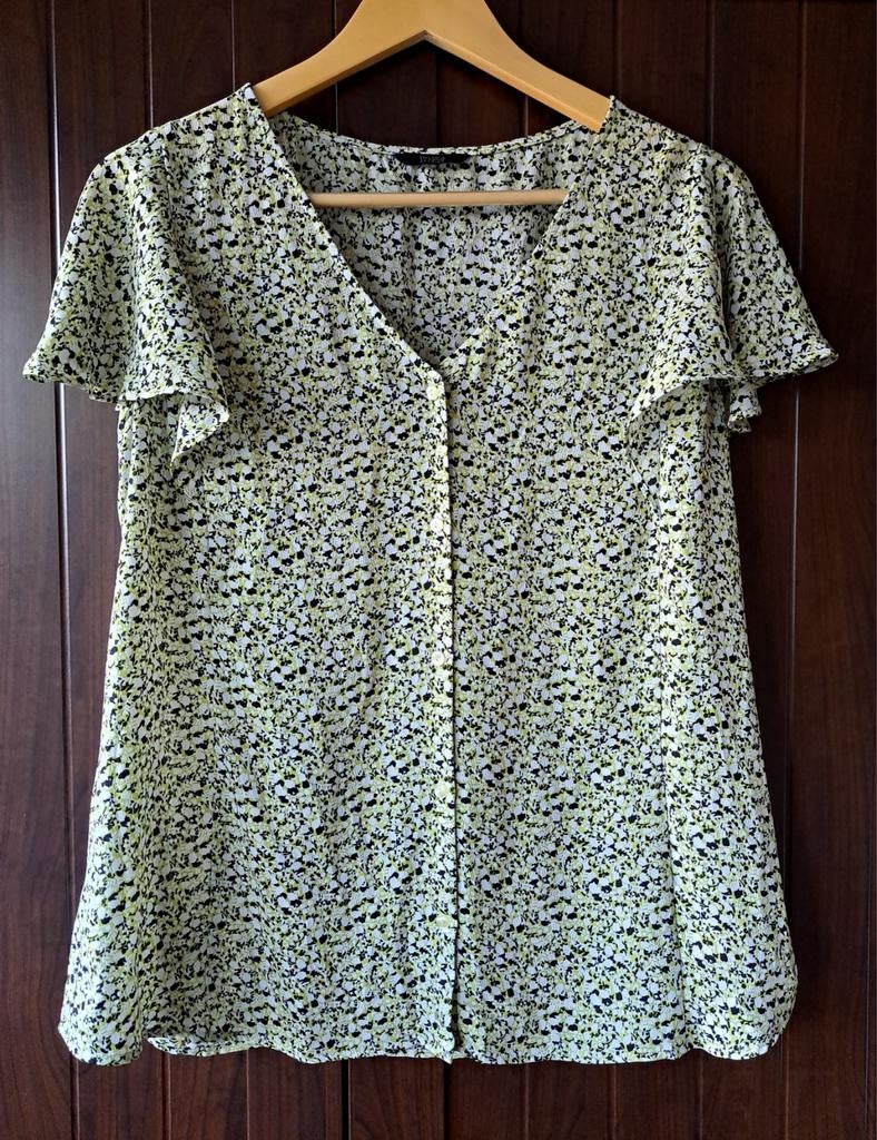 Leuke blouse korte mouwen maat 44, Wit, Maat 42/44 (L), Ophalen of Verzenden, Zo goed als nieuw