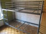 Stapelbed Grijs metaal Ikea Svarta, Huis en Inrichting, Slaapkamer | Bedden, Ophalen, Gebruikt, 90 cm, Eenpersoons